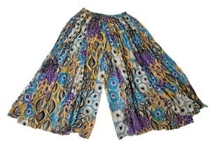 VTG Lancetti 100% Silk Wide Leg Pants Made In Italy Resort Boho Chic Sz 12 Fit M
